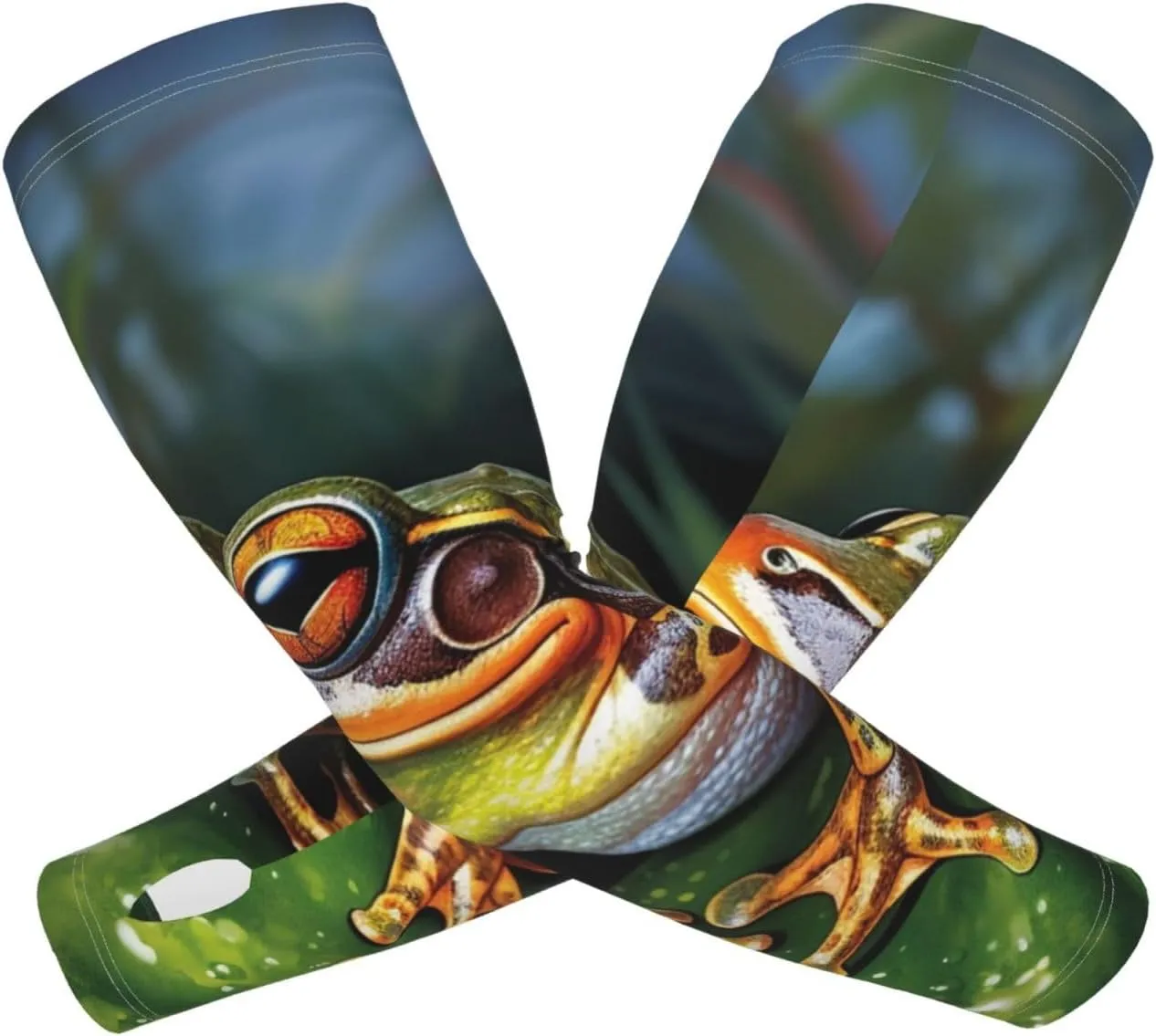 Tropical Forest Frog Arm Sleeves for Men Women Cooling Sleeves Compression Arm Sleeve UV Blocking Protection Sleeve