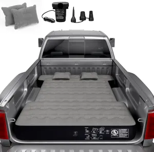 Truck Bed Mattress, Truck Bed Air Mattress for 5.5-5.8ft Full Size Short Beds, Inflatable Camping Air Mattress, Truck Tent Accessories with Pump & Carry Bag
