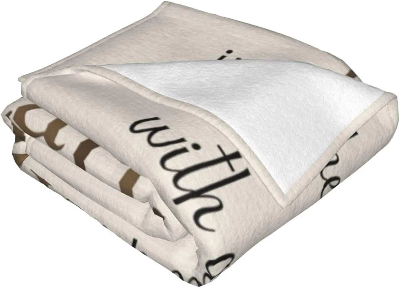 Trust in The Lord with All Thine Heart Inspirational Theme Bible Verse Scripture (2) 60"X50" Flannel Blanket - 100% Soft Polyester, Lightweight and Warm, Suitable for Families, Camping, Travel
