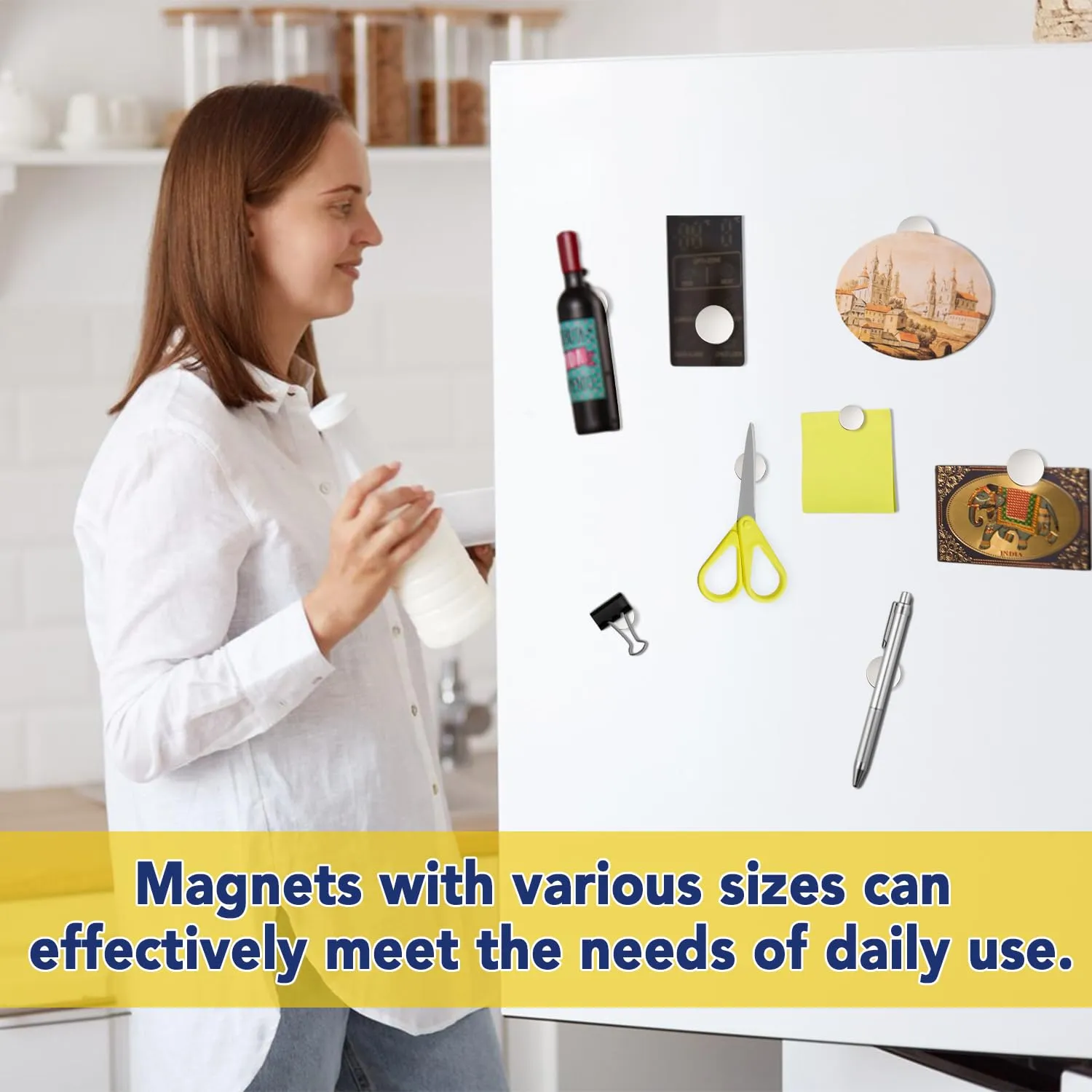 TRYMAG 277Pcs Small 7 Different Sizes Strong Magnets, Multi-use Rare Earth Neodymium Disc Heavy Duty Mini Round Refrigerator Magnets for Crafts, DIY, Office, Whiteboard