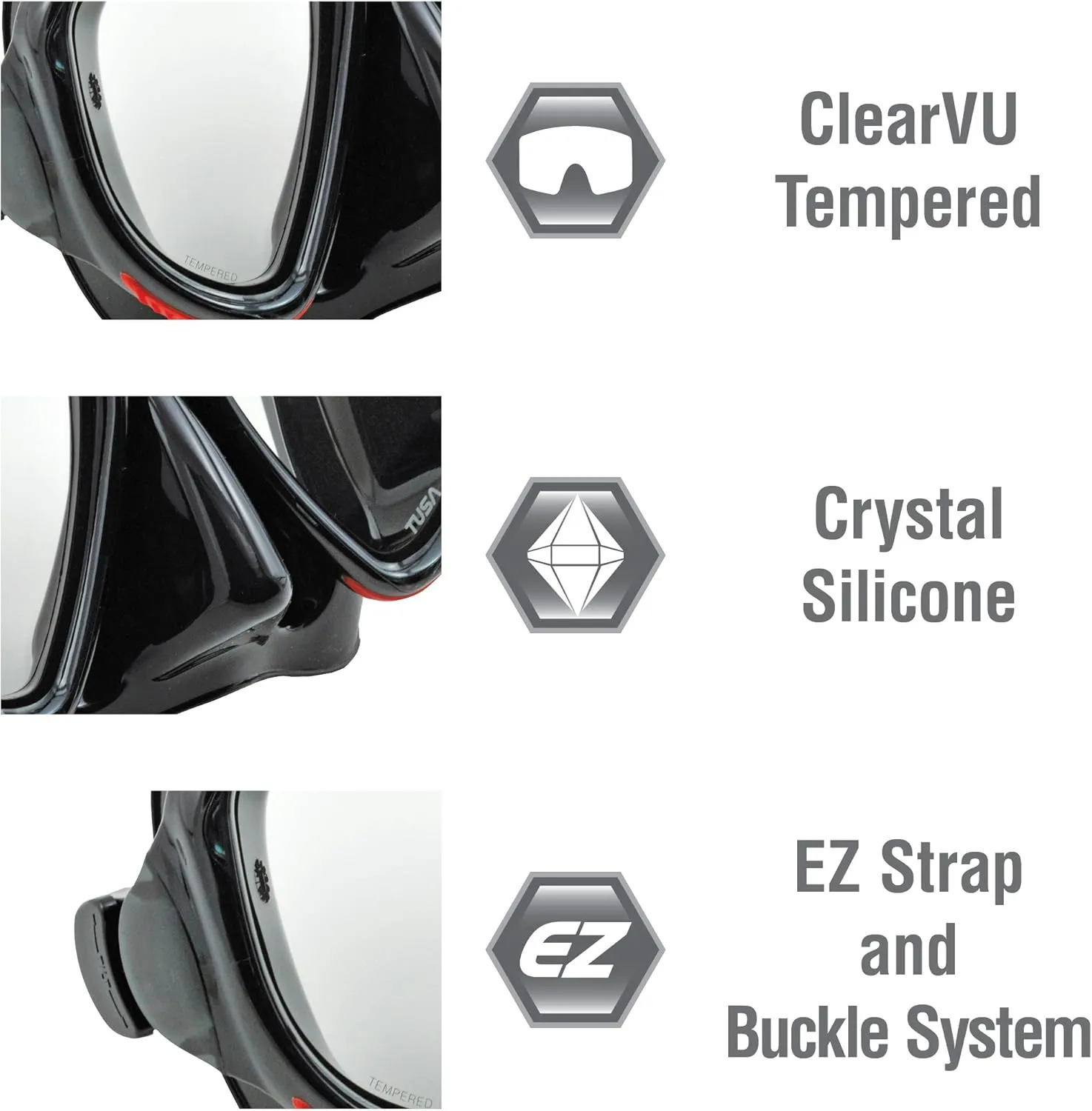 TUSA Sport Adult Powerview Mask, Dry Snorkel, and Fins Travel Set