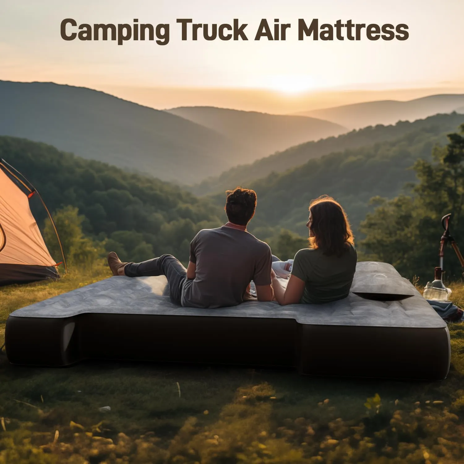 Umbrauto Air Mattress for 6-6.5ft Midsize Short Truck Beds, Inflatable Airbed with Pump for Mid Size Pickup, Pick Up Bed Air Mattress for Truck Tent Camping