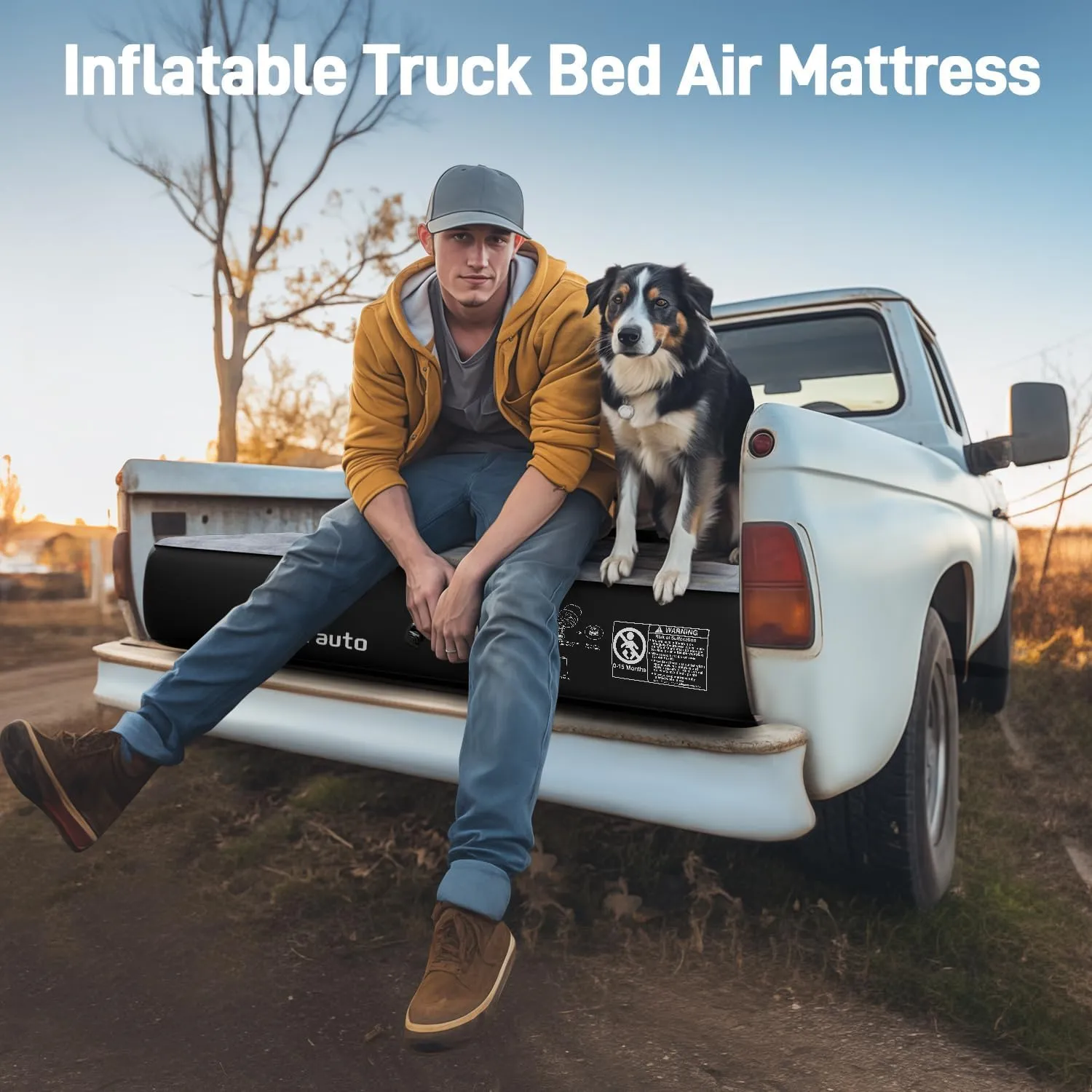 Umbrauto Air Mattress for 6-6.5ft Midsize Short Truck Beds, Inflatable Airbed with Pump for Mid Size Pickup, Pick Up Bed Air Mattress for Truck Tent Camping