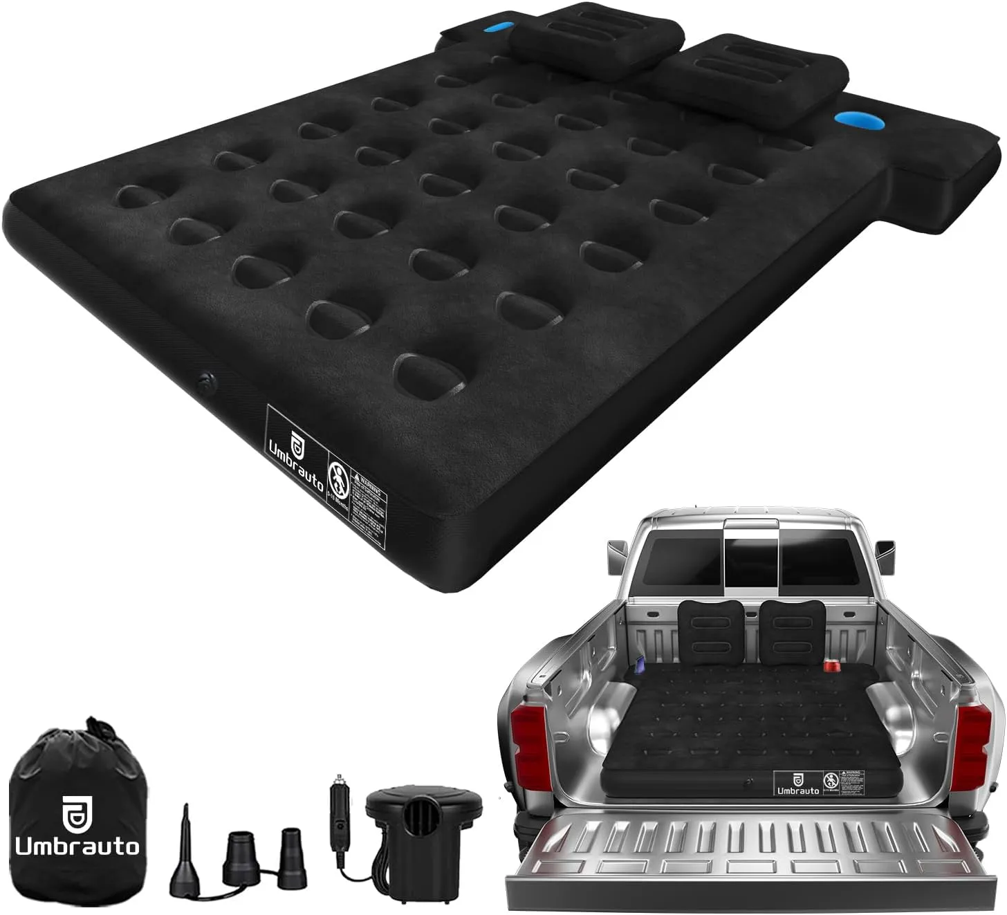 Umbrauto Truck Bed Air Mattress for 5.5-5.8ft Full Size Short Bed, Inflatable Pickup Airbed with Pump for Outdoor Travel