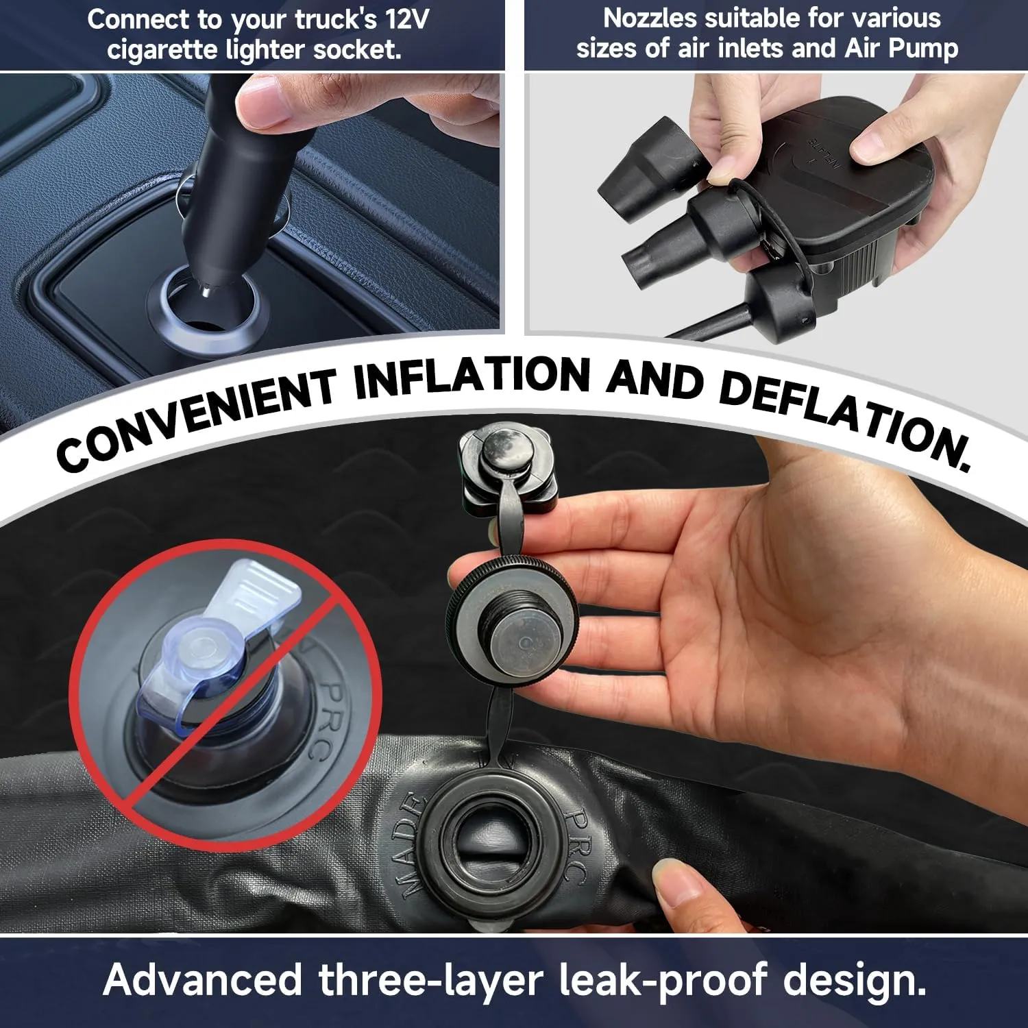 Umbrauto Truck Bed Air Mattress for 5.5-5.8ft Full Size Short Bed, Inflatable Pickup Airbed with Pump for Outdoor Travel
