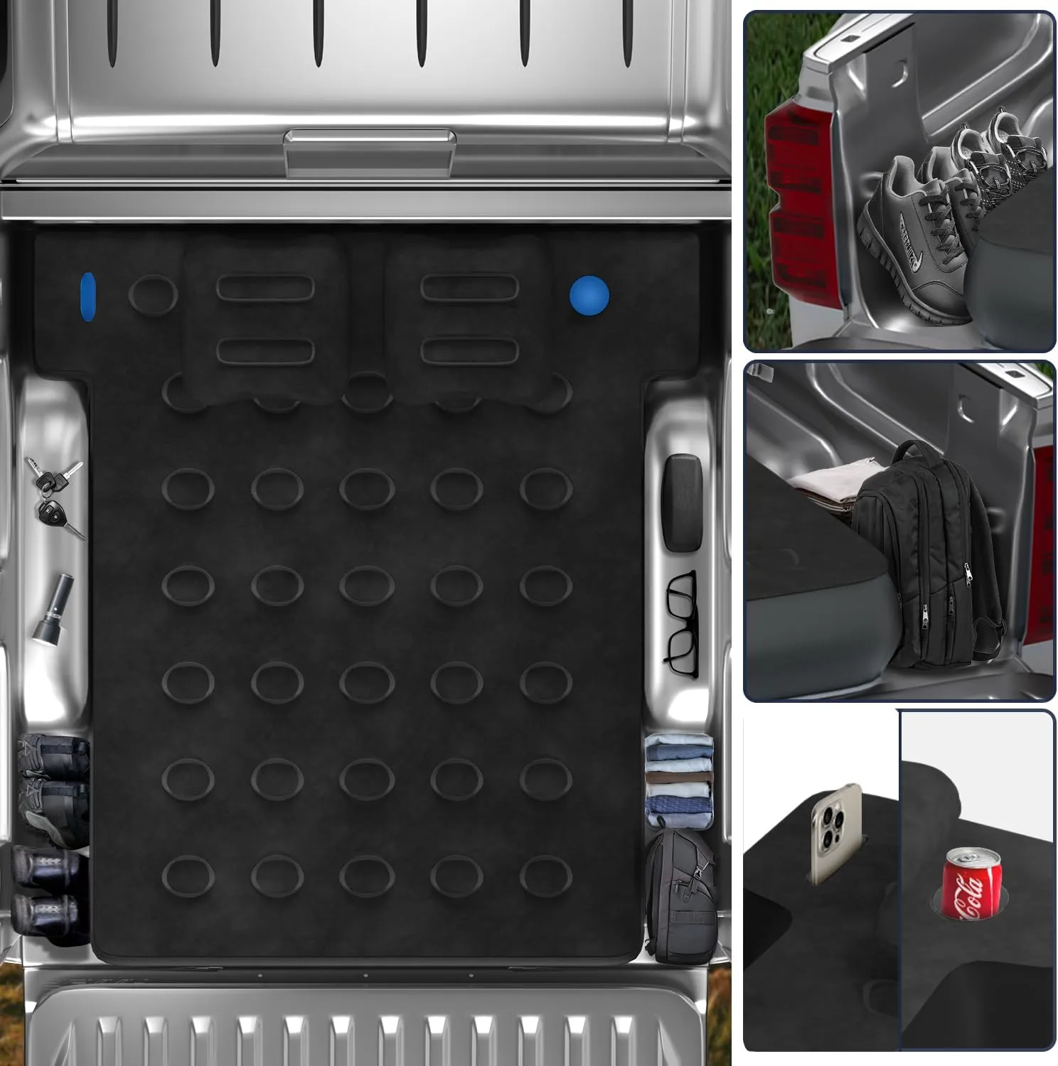 Umbrauto Truck Bed Air Mattress for 5.5-5.8ft Full Size Short Bed, Inflatable Pickup Airbed with Pump for Outdoor Travel