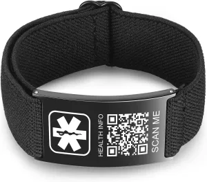 Upgraded Medical Bracelets Men Women with QR Code Medical Alert ID Bracelets - Titanium Steel Wristband Fits Wrists Up 8''-10'' - More Space Custom Emergency Med ID Info