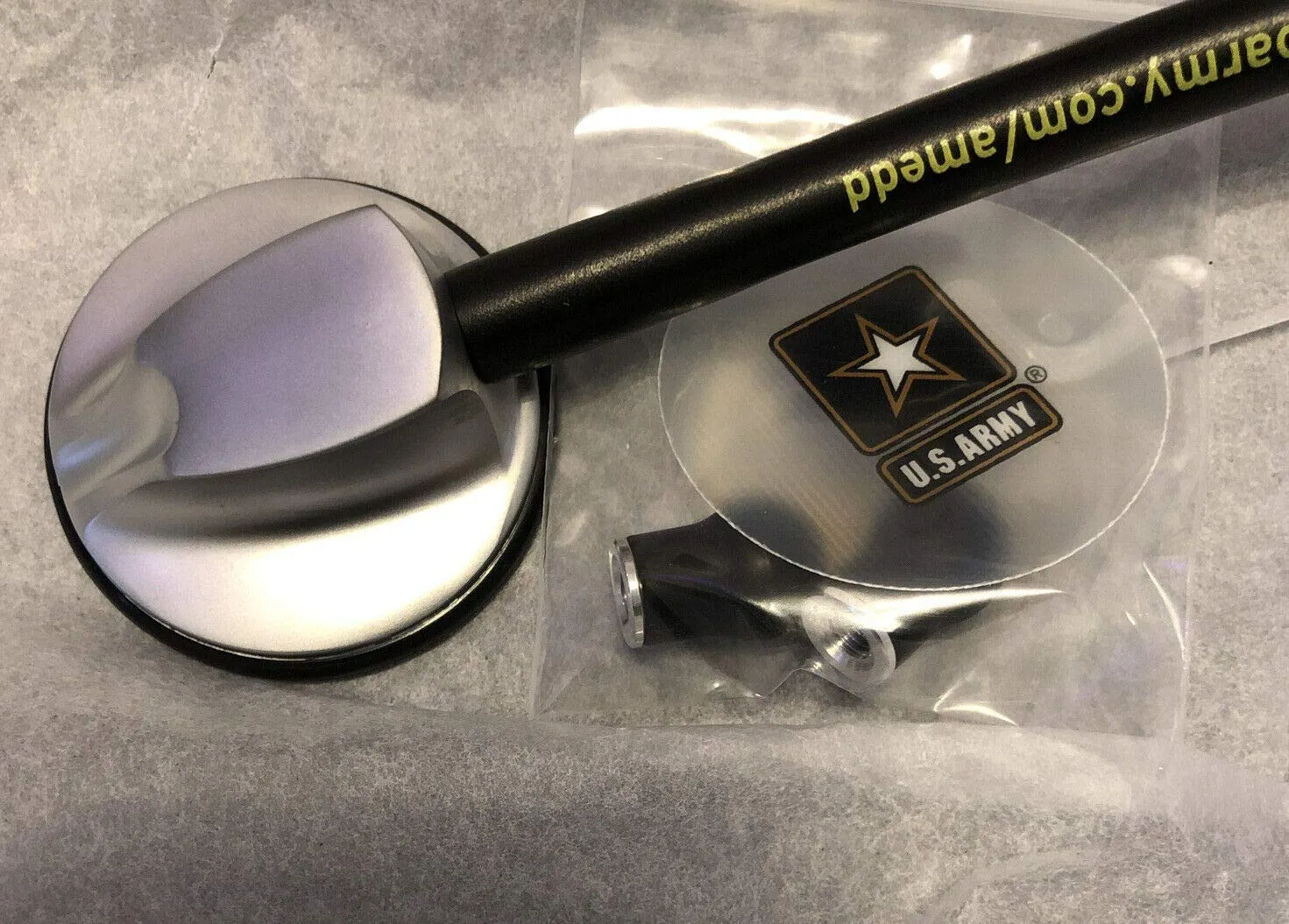 U.S. Army Stethoscope, OEM Classic Single Head Cardiology for Medical and Clinical Use - 27 inch (Black)