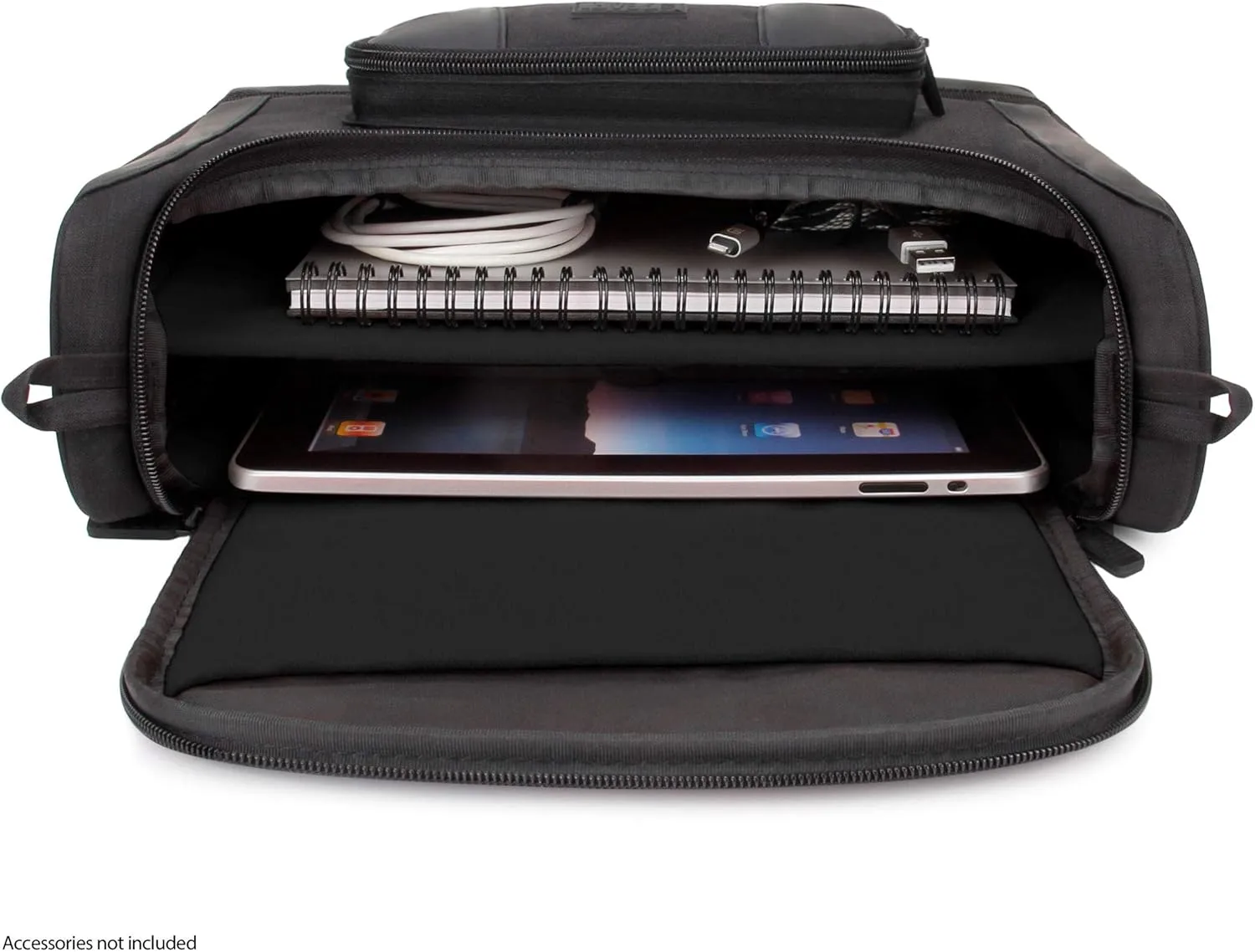 USA Gear Tablet Bag Compatible with 11 inch iPad Pro & 10.2 inch Tablets - Adjustable Interior Fits Keyboard, Charger more