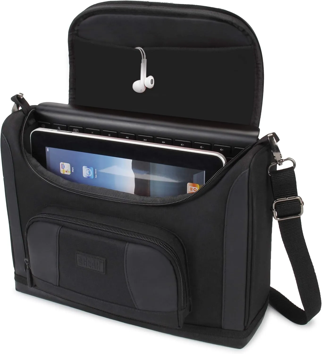 USA Gear Tablet Bag Compatible with 11 inch iPad Pro & 10.2 inch Tablets - Adjustable Interior Fits Keyboard, Charger more
