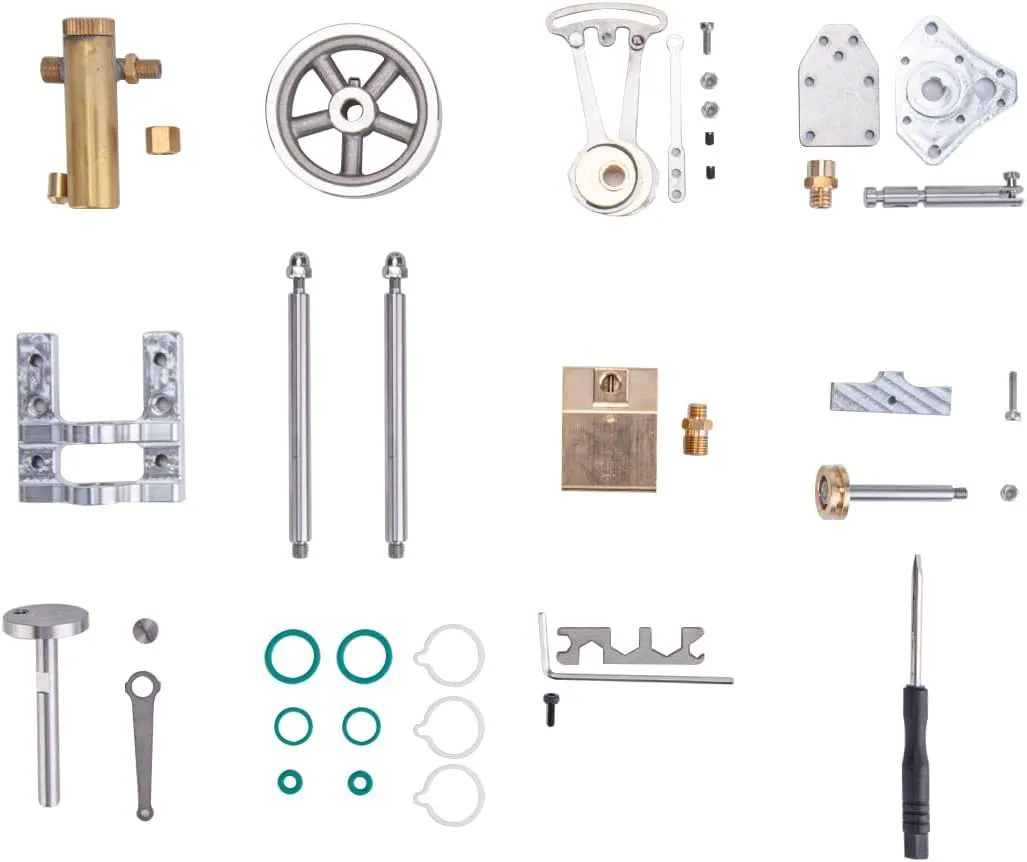 V1313 Engine Model Kits, Mini Vertical Steam-Powered Mechanical Engine Kit for Adults, Engine Motor Model Educational Physics Experiment STEM Model