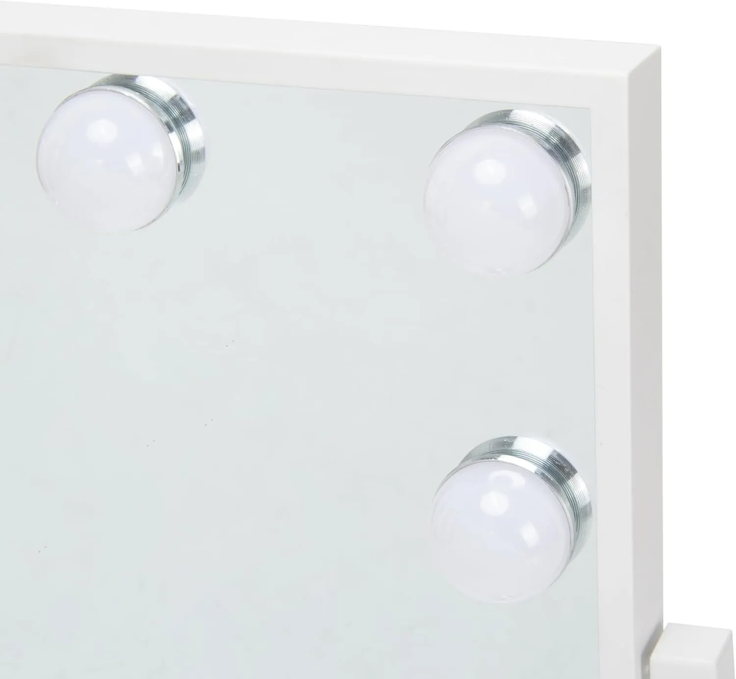 Vanity Mirror with Lights, 12" W x 14.7" L Makeup Hollywood Mirror with Lights 9 LED Bulbs for Makeup Desk, 3 Color Lighting Modes, 360°Rotation and 5X Magnification, White