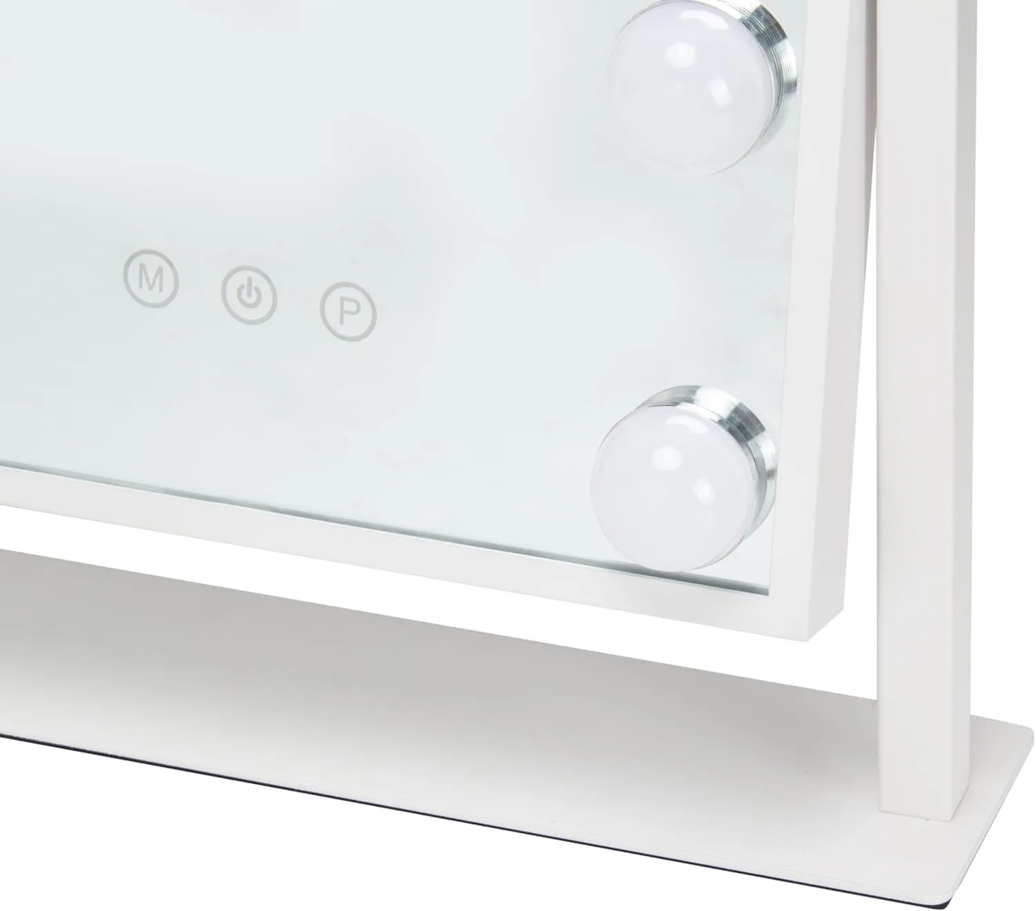 Vanity Mirror with Lights, 12" W x 14.7" L Makeup Hollywood Mirror with Lights 9 LED Bulbs for Makeup Desk, 3 Color Lighting Modes, 360°Rotation and 5X Magnification, White