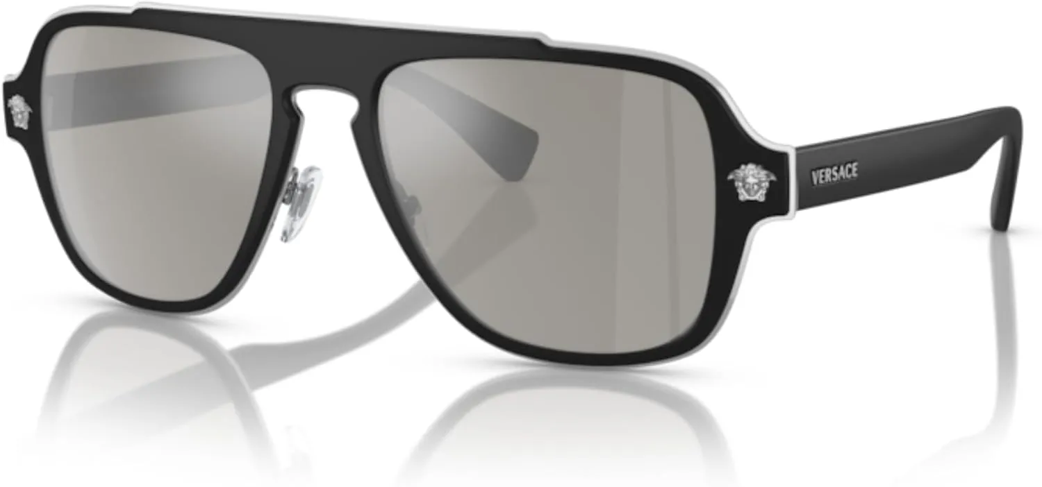 Versace VE2199 MEDUSA CHARM Square Sunglasses For Men   BUNDLE with Designer iWear Eyewear Care Kit