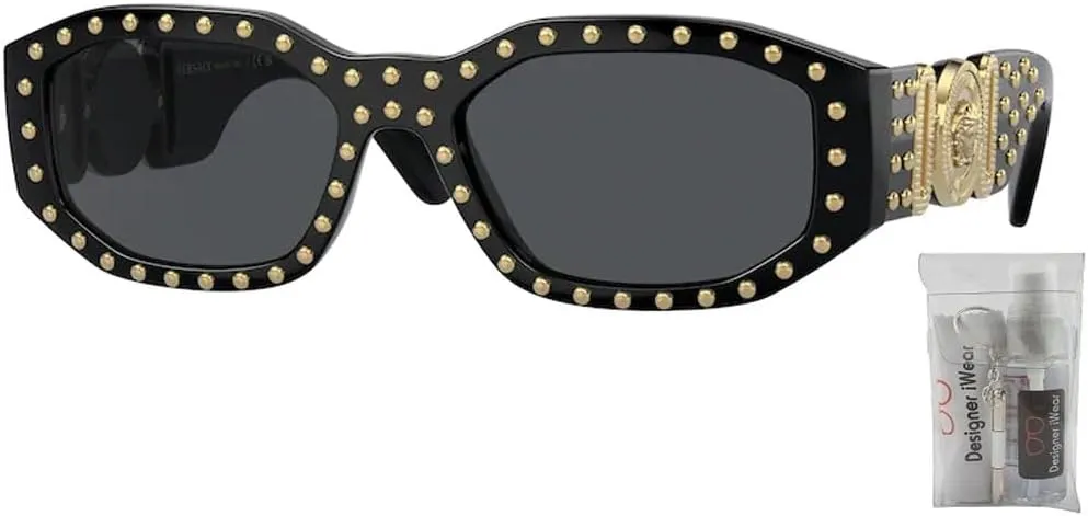 Versace VE4361 Rectangular Sunglasses For Men For Women   BUNDLE with Designer iWear Eyewear Kit