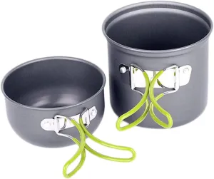 VICASKY 1set Portable Folding Cooking Pot Camping Cookware for Outdoor Hiking Travel Picnics Cooking Pan Cutlery for Backpacking Adventure