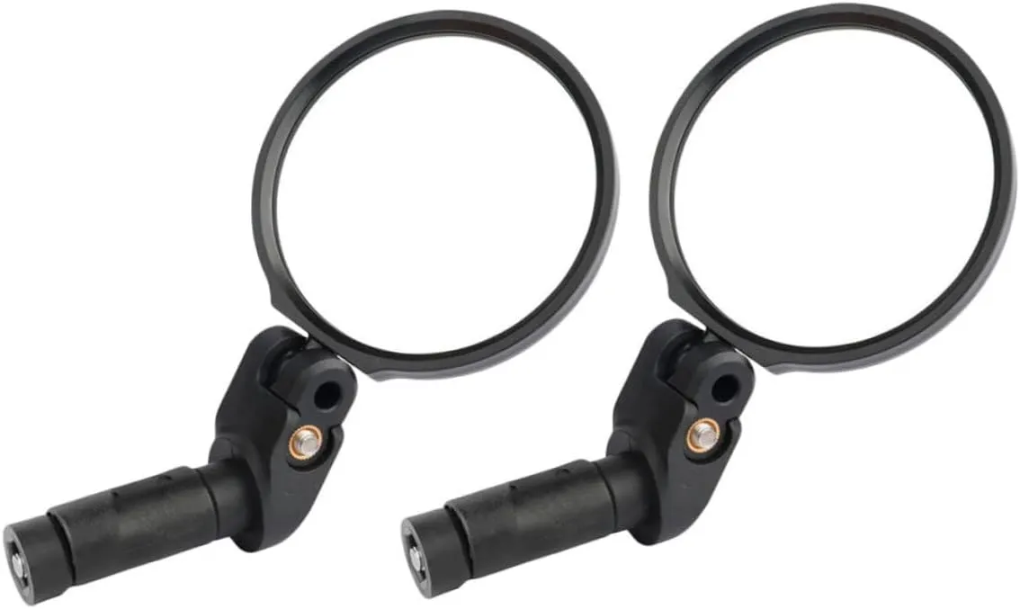 VICASKY 2pcs Bike Handlebar End Mirrors Round Rearview Mirrors for Bicycle Easy Install Universal Fit for Mtb Road Bike Folding