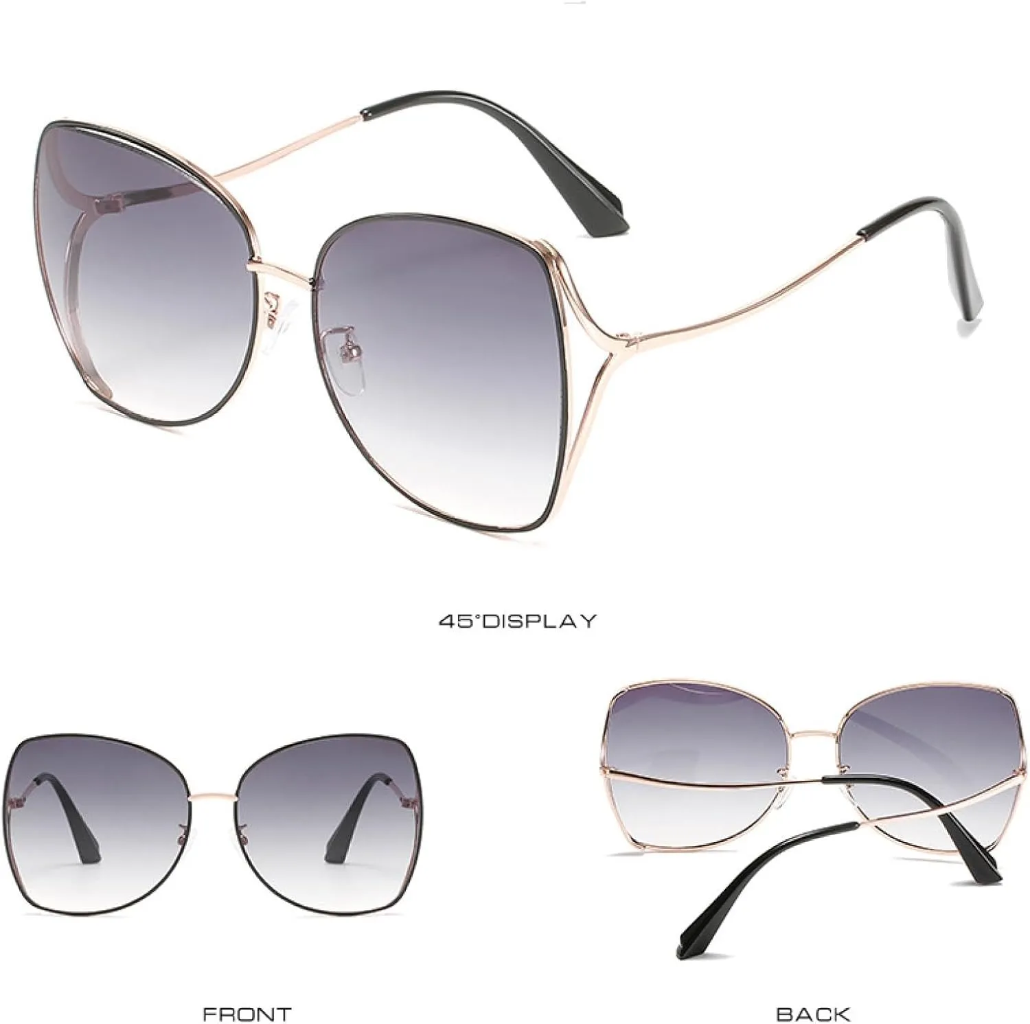 Vintage Frame Women Men Fashion Luxury Big Frame Eyewear Travel Driving Shades Uv400