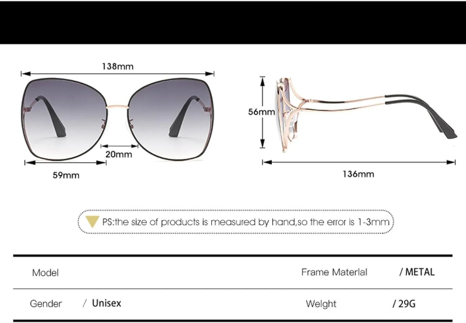 Vintage Frame Women Men Fashion Luxury Big Frame Eyewear Travel Driving Shades Uv400