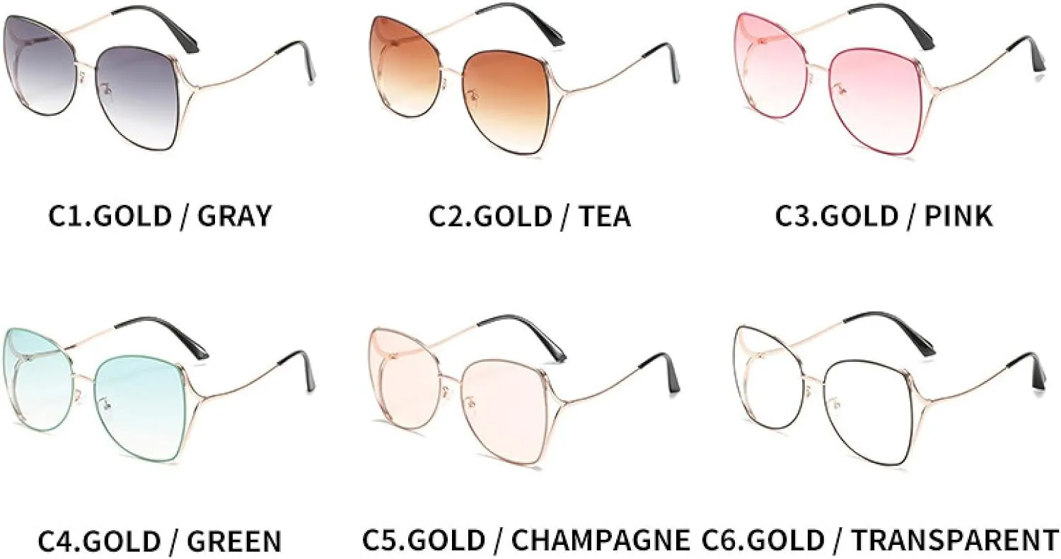 Vintage Frame Women Men Fashion Luxury Big Frame Eyewear Travel Driving Shades Uv400