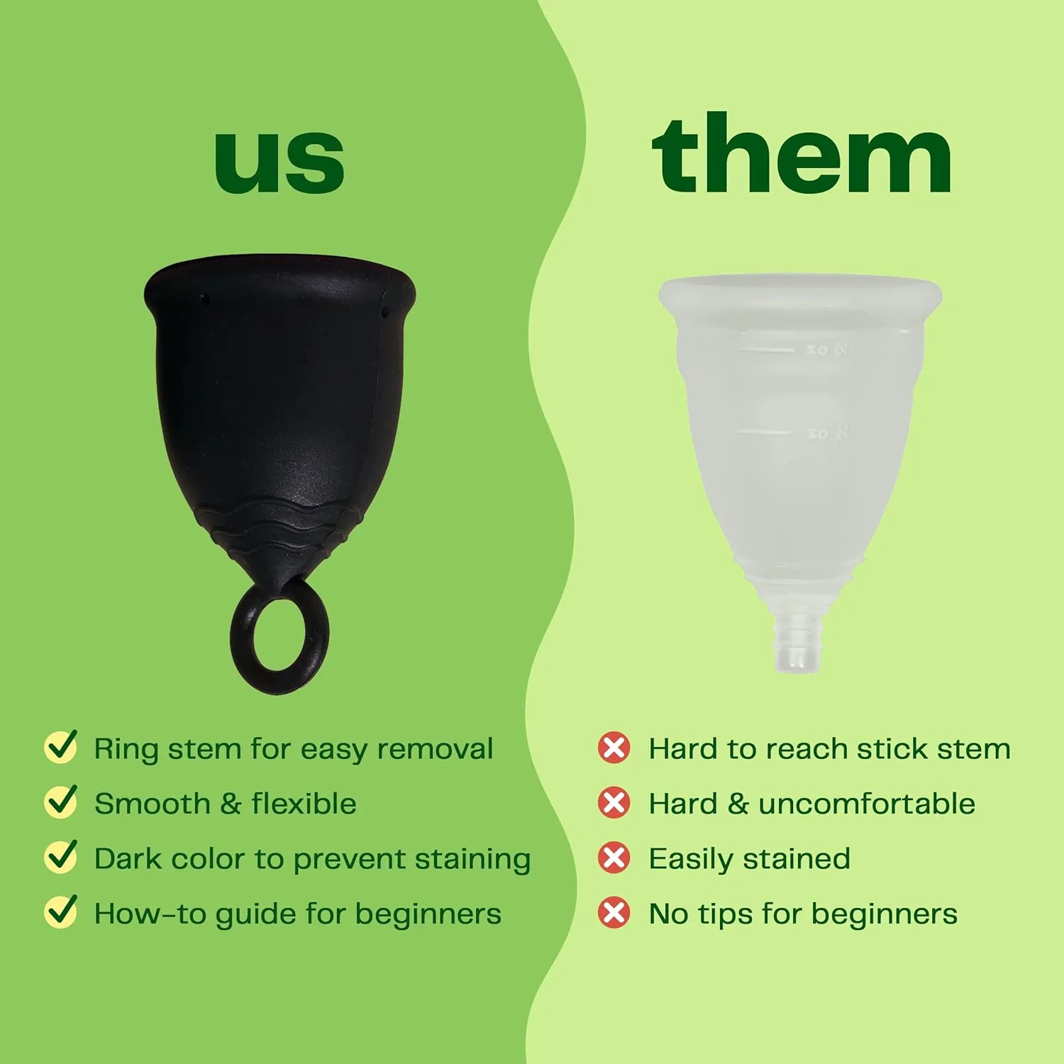 Viv For Your V Premium Soft Menstrual Cups Kit, Flexible Small Period Cup with Ring for Easy Removal, Cleansing Gel Wash, Travel Pouch, Comfortable 12 Hour Wear, Reusable, Medical Grade Silicone