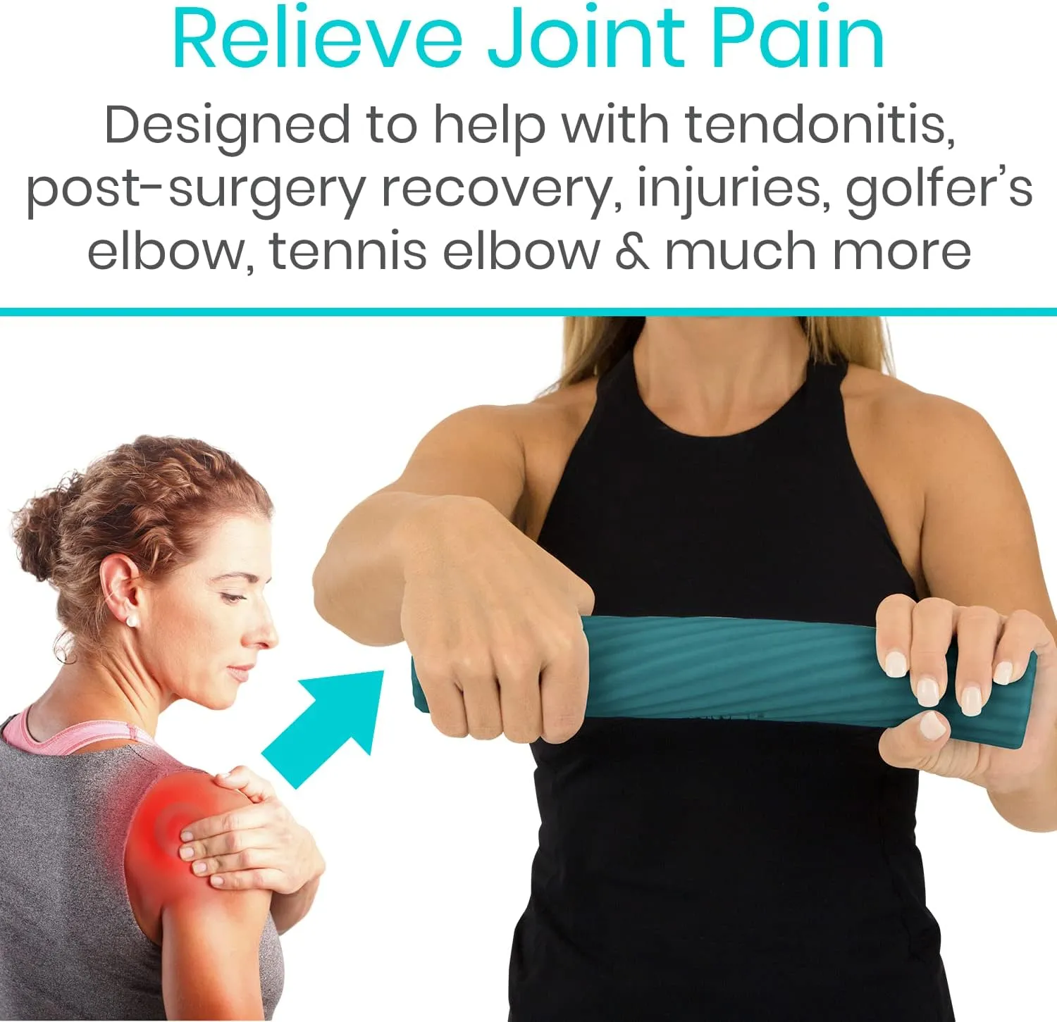 Vive Flex Therapy Bar for Tennis Elbow Relief - Physical Therapy Aid to Improve Tendonitis & Grip Strength - Resistance for Golfers, Hand, Epicondylitis, Equipment - Strengthens Wrists & Forearm
