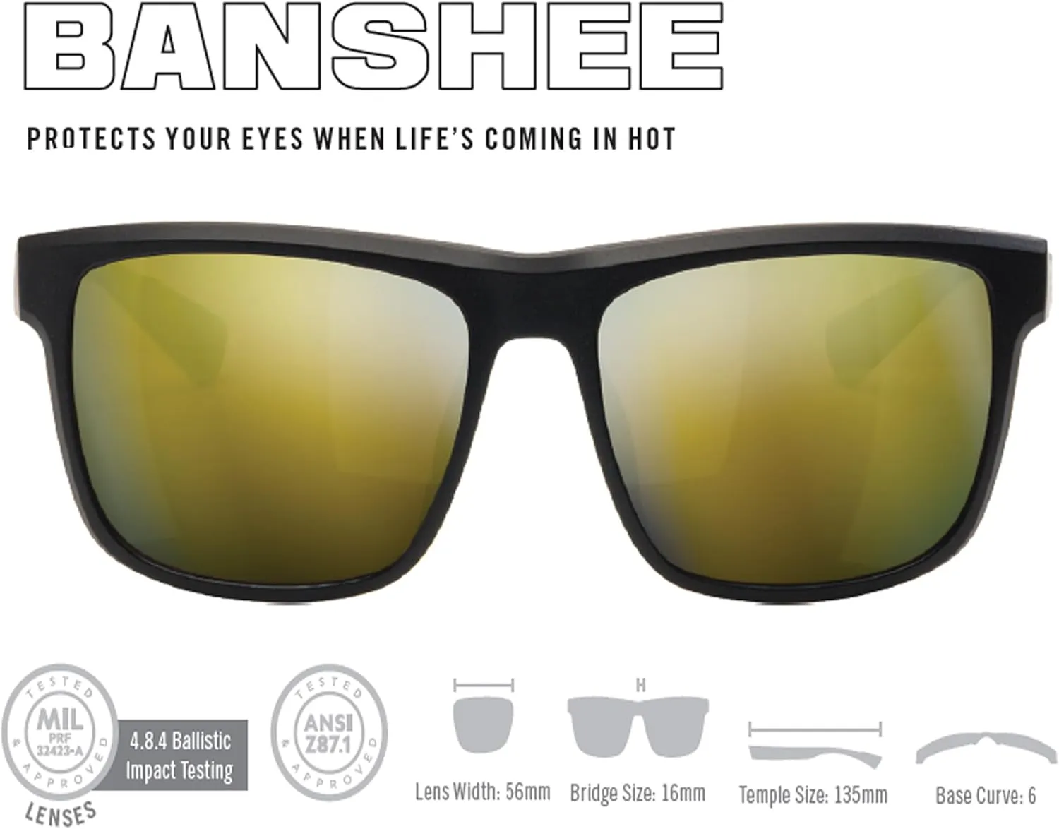 Vortex Optics Banshee Sunglasses | UV Protection, Polarized, Ballistic Rated | Unlimited, Unconditional Warranty