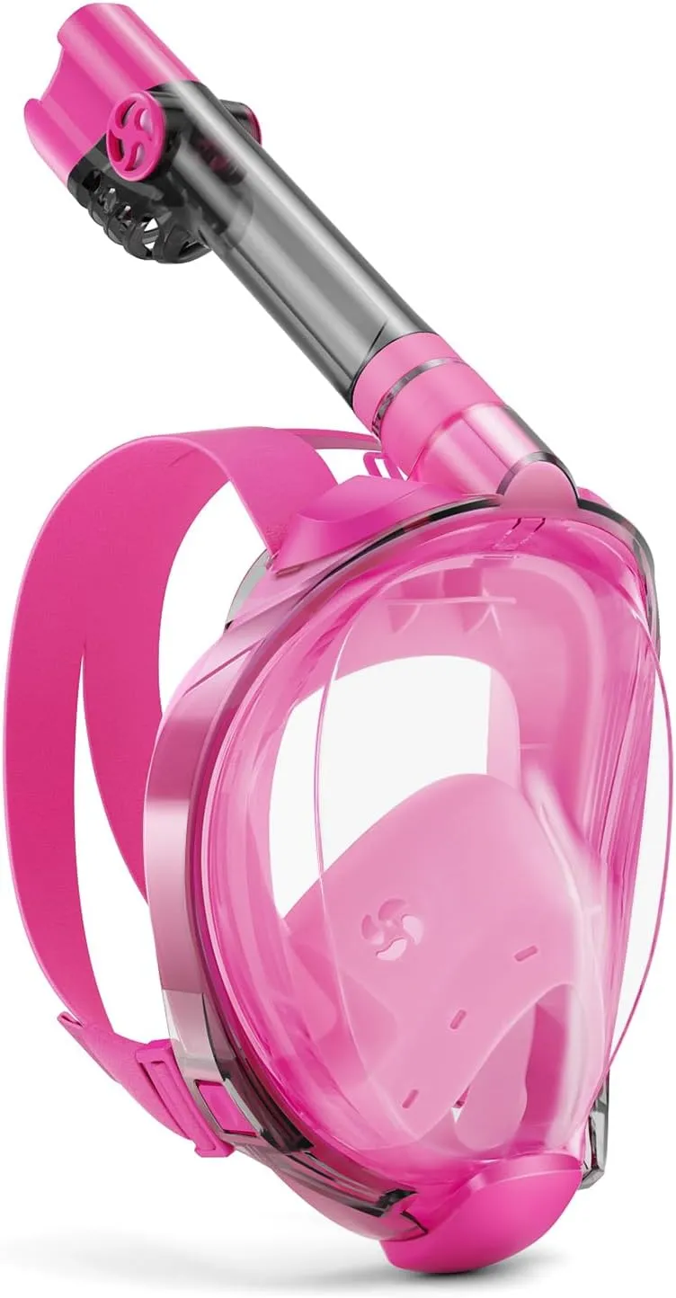 W WSTOO Full Face Snorkel Mask,Suitable for Beginners Dry Top Snorkeling Gear,Can Your Mouth or Nose to Breathe,180 Degrees Panoramic View,Anti-Fog Anti-Leak,Summer Travel and Vacationing Best Gifts