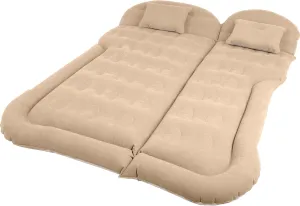 Wakeman Inflatable Mattress - Car Air Mattress for SUV or Tent with Aux Outlet Pump and 2 Inflatable Pillows - Car Camping Gear Outdoors (Beige)