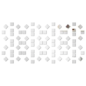 WallWear Mirror Sticker for Home Decoration | Mirror Finish Wall Stickers | Pack of 86 (Chips Square Silver) -Self Adhesive Acrylic Sticker, Mirror Stickers for Home & Festivals Decoration