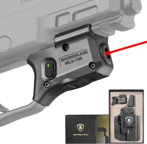 WARRIORLAND Red Laser Sight Fit M&P 9mm Shield EZ with Kydex Holster, First Red Beam Sight with Power Indicator, IWB Carry, WLS-159 w/MP Shield 9 EZ Holster