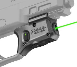 WARRIORLAND Trigger Laser Fits Smith & Wesson M&P 9mm Shield EZ/M&P 380 Shield EZ/M&P Equalizer, First Green Beam Sight with Power Indicator, Compact Laser with Ambidextrous On/Off Switch, WLS-159