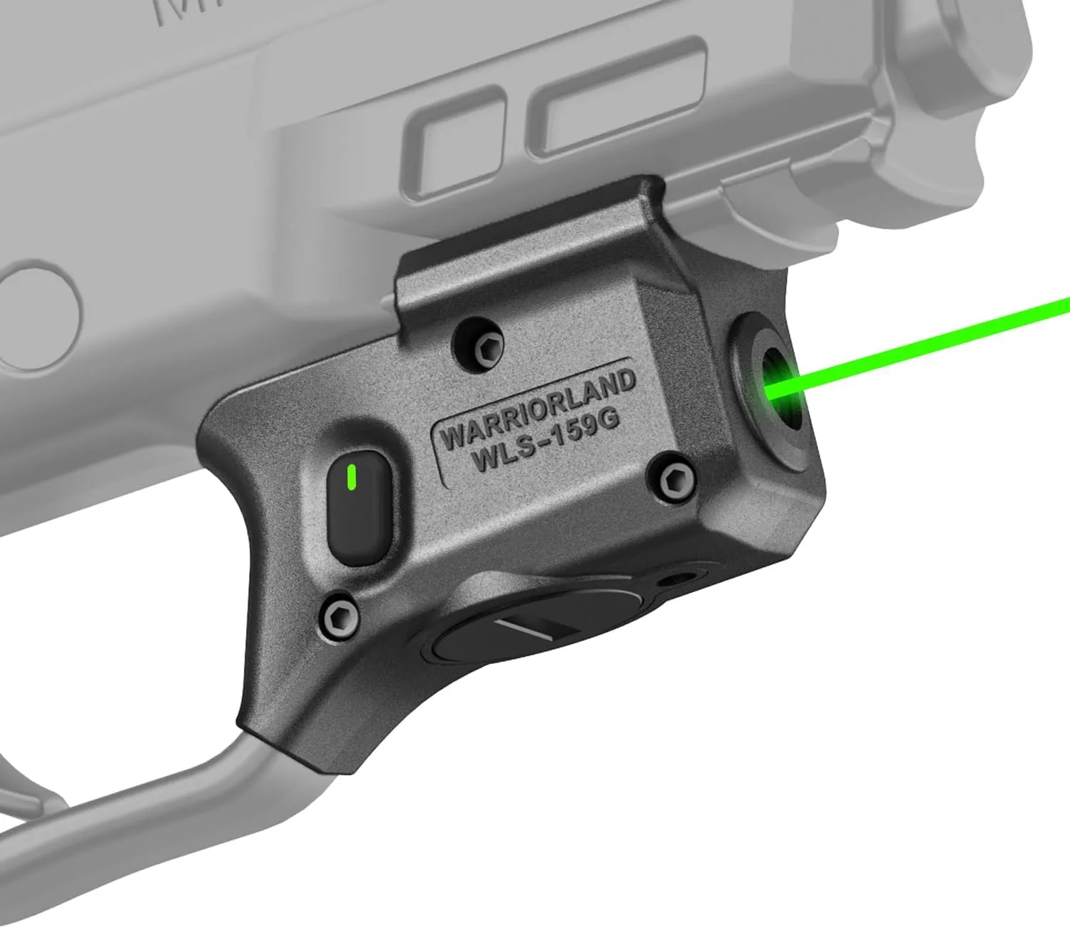 WARRIORLAND Trigger Laser Fits Smith & Wesson M&P 9mm Shield EZ/M&P 380 Shield EZ/M&P Equalizer, First Green Beam Sight with Power Indicator, Compact Laser with Ambidextrous On/Off Switch, WLS-159