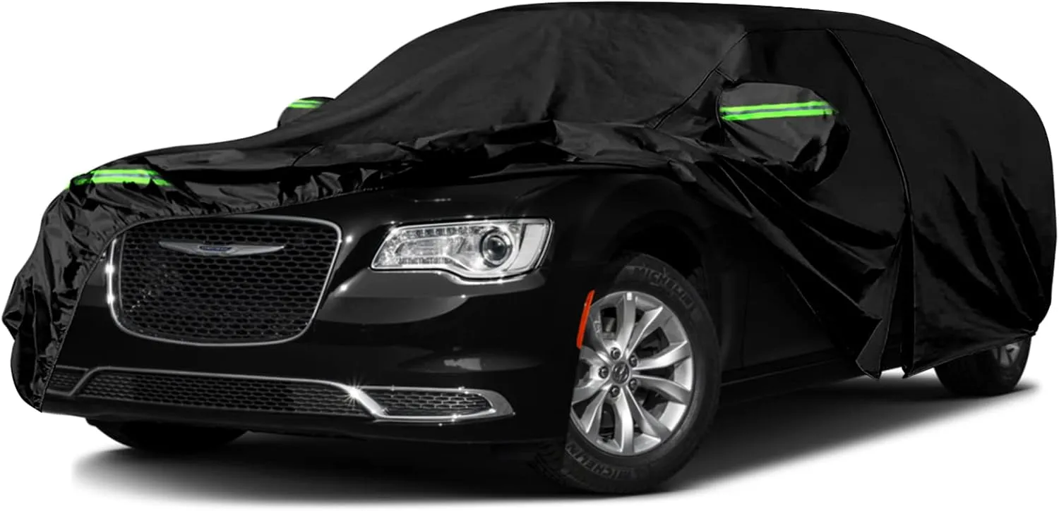 Waterproof Car Cover Compatible with Chrysler 300 300C 2011-2025, 210T All Weather Car Covers with Inner Cotton for Dust Snow Rain Protection