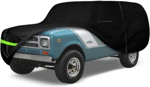 Waterproof Car Cover Replace for 1971-1980 International Harvester Scout II 210T All Weather Classic Car Covers with Zipper Door for Snow Rain Dust Protection