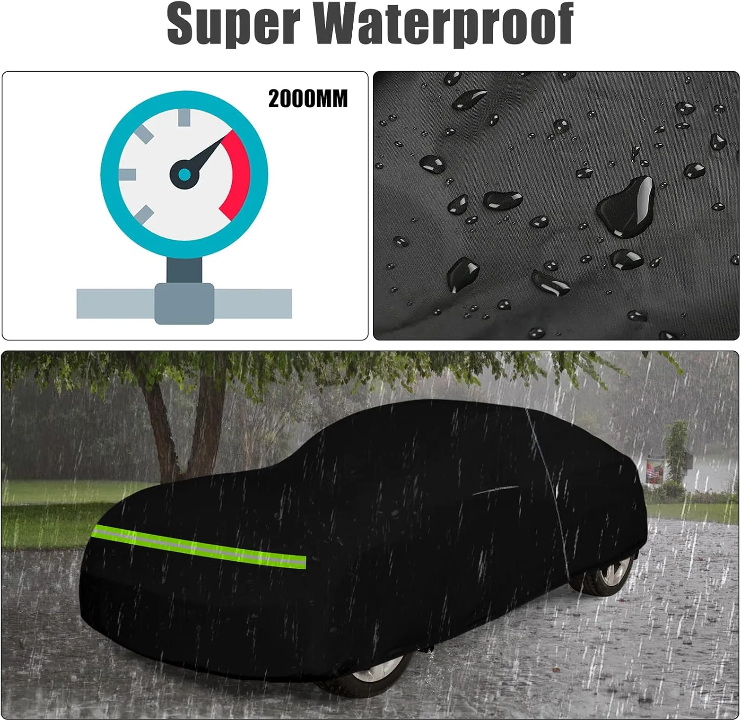 Waterproof Car Cover Replace for 2006-2010 Pontiac Solstice/GXP 2-Door Coupe & Roadster, 210T All Weather Classic Car Covers with Zipper Door & Lock for Snow Rain Dust Protection
