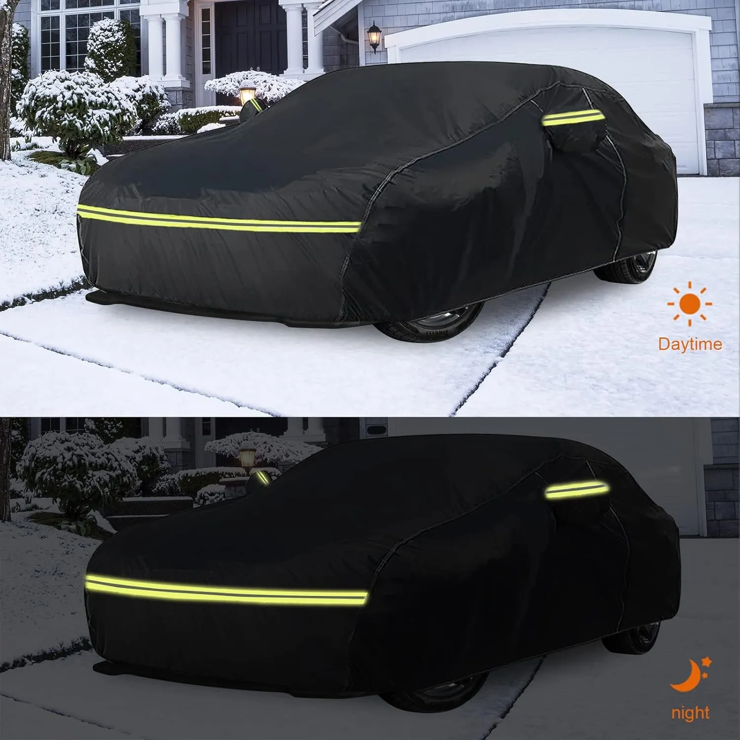 Waterproof Car Cover Replace for 2009-2025 Kia Forte/K3, 6 Layers All Weather Car Cover with Zipper Door & Windproof Bands for Snow Rain Dust Hail Protection (Forte)