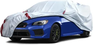 Waterproof Car Covers Replace for 2007-2024 Subaru Impreza WRX Sti, 6 Layers All Weather Custom-fit Car Cover with Zipper Door & 18 Ponit Windproof Bands for Snow Rain Dust Hail Protection