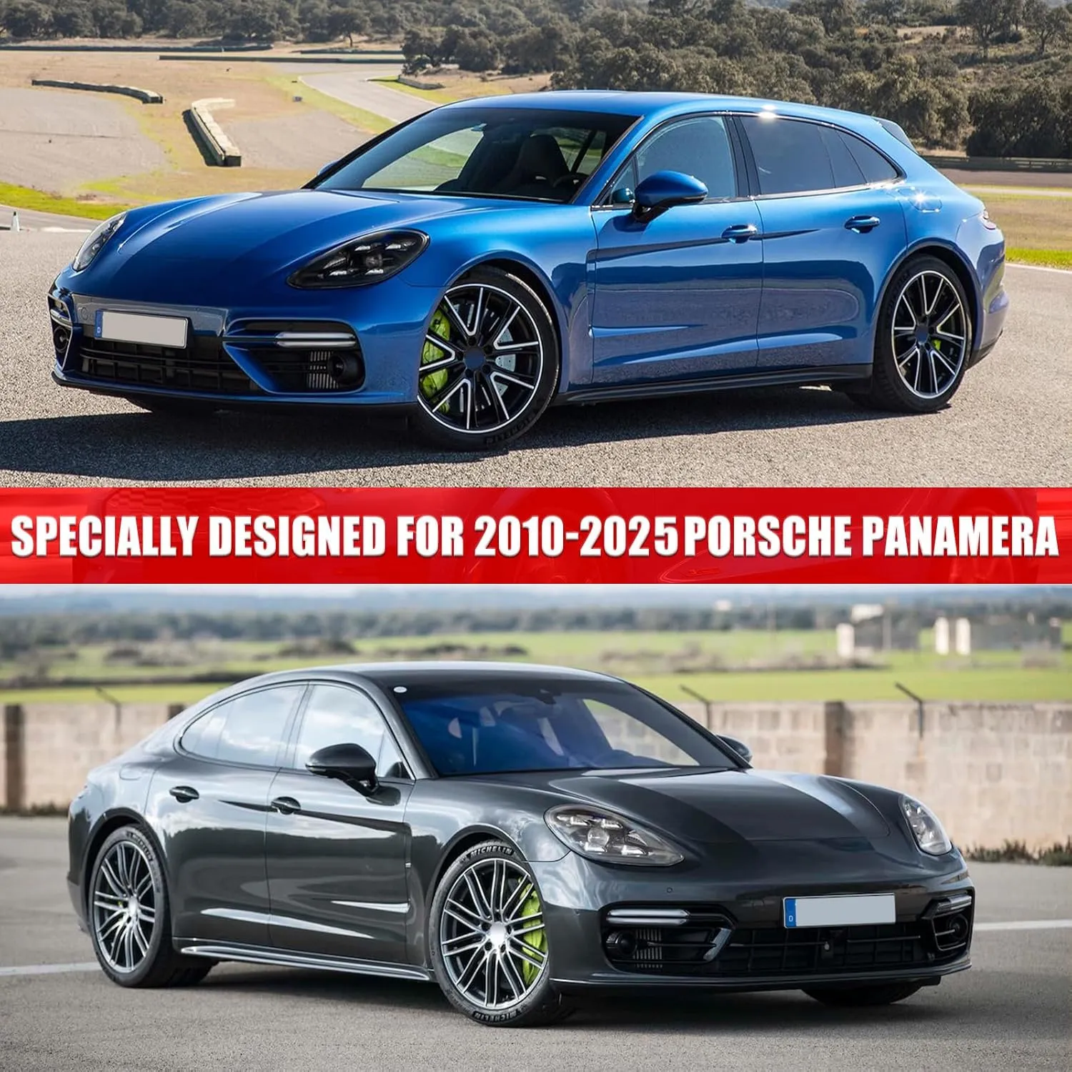 Waterproof Car Covers Replacement for 2010-2025 Porsche Panamera, 6 Layers All Weather Custom-fit Car Cover with Zipper Door & 18 Ponit Windproof Bands for Snow Rain Dust Hail Protection
