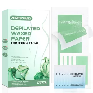 Wax Strips for Hair Removal for Women & Men - 72 Count At-Home Waxing Kit (48 Body   24 Face) with 8 Soothing Wipes | No Heat Needed for Bikini, Brazilian, Face, Legs | Painless & Beginner Friendly