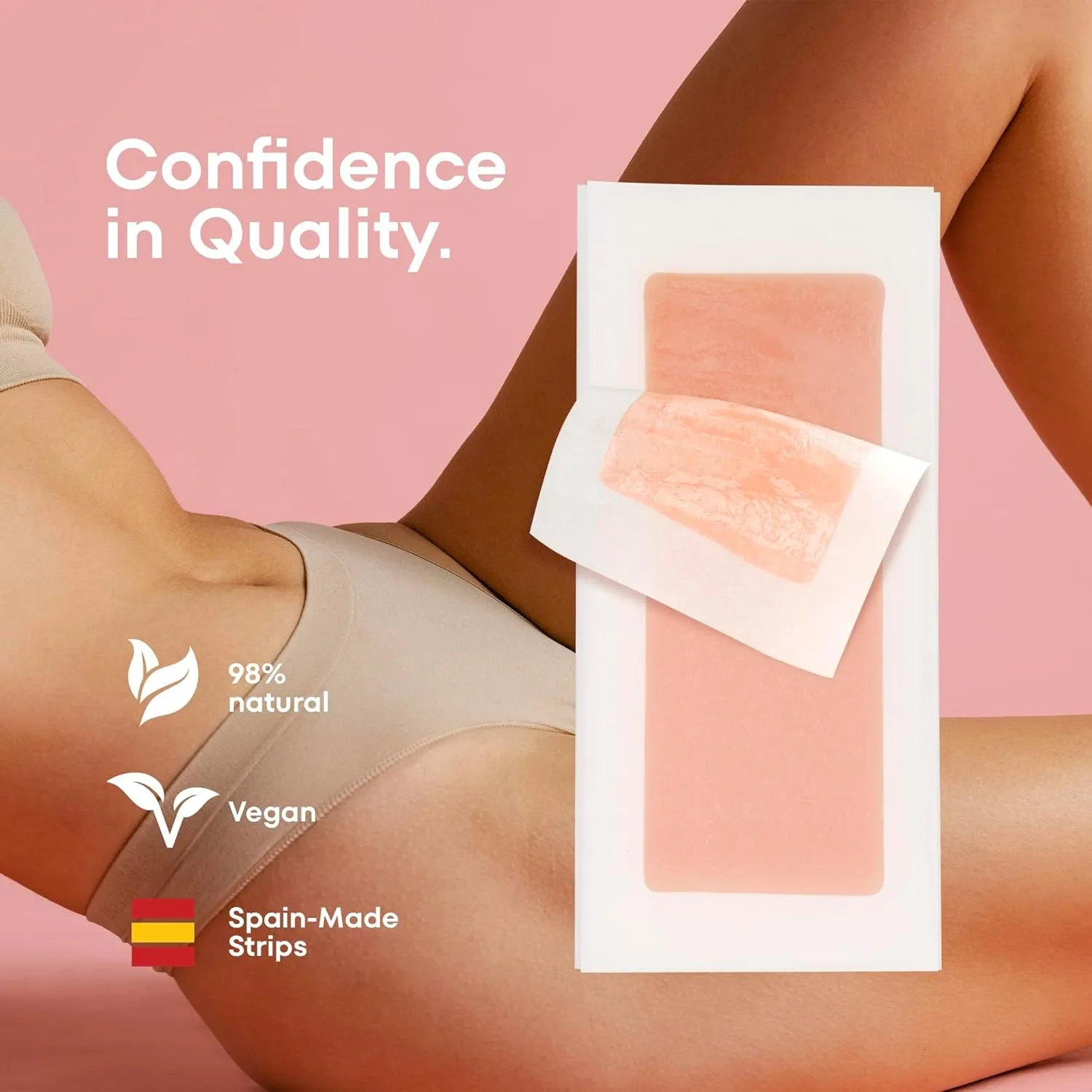 Wax Strips Hair Removal for Women: Natural Home & Travel Brazilian Body Waxing Strip for Bikini Armpit Leg - Vegan & Sensitive Skin Friendly, 40 Ct With Wipes