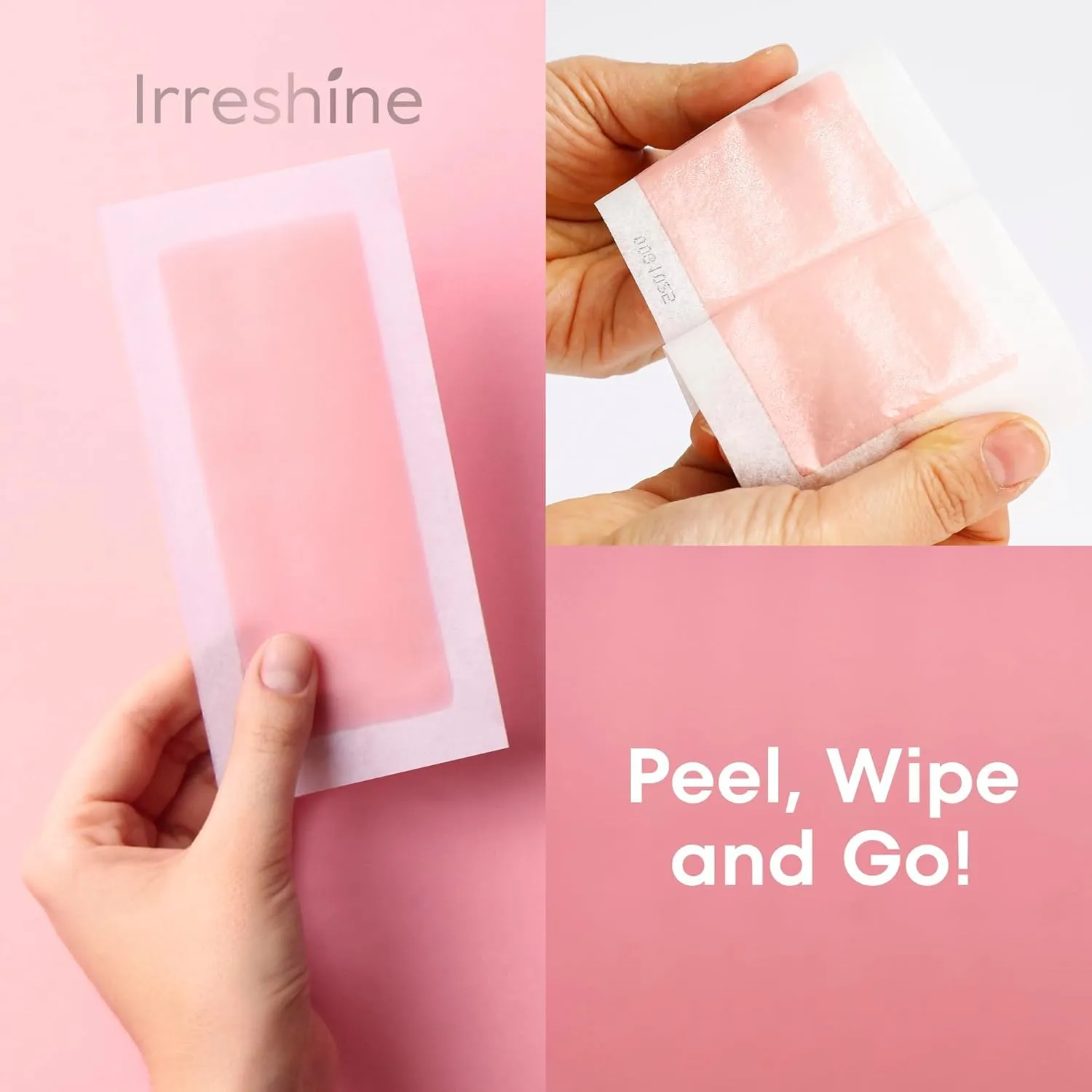 Wax Strips Hair Removal for Women: Natural Home & Travel Brazilian Body Waxing Strip for Bikini Armpit Leg - Vegan & Sensitive Skin Friendly, 40 Ct With Wipes