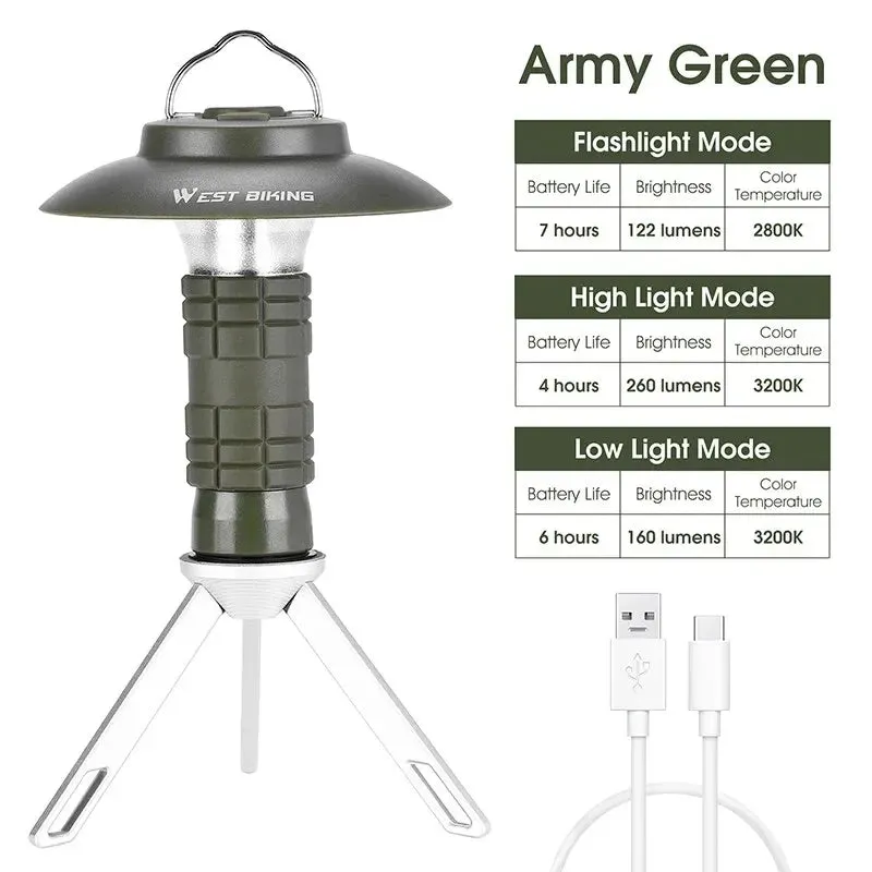 WEST BIKING Portable Camping Light 3 In