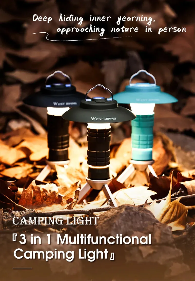 WEST BIKING Portable Camping Light 3 In