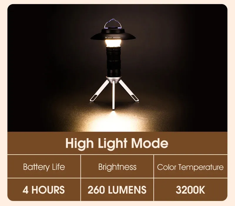 WEST BIKING Portable Camping Light 3 In