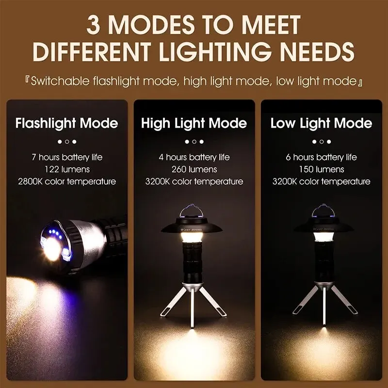 WEST BIKING Portable Camping Light 3 In
