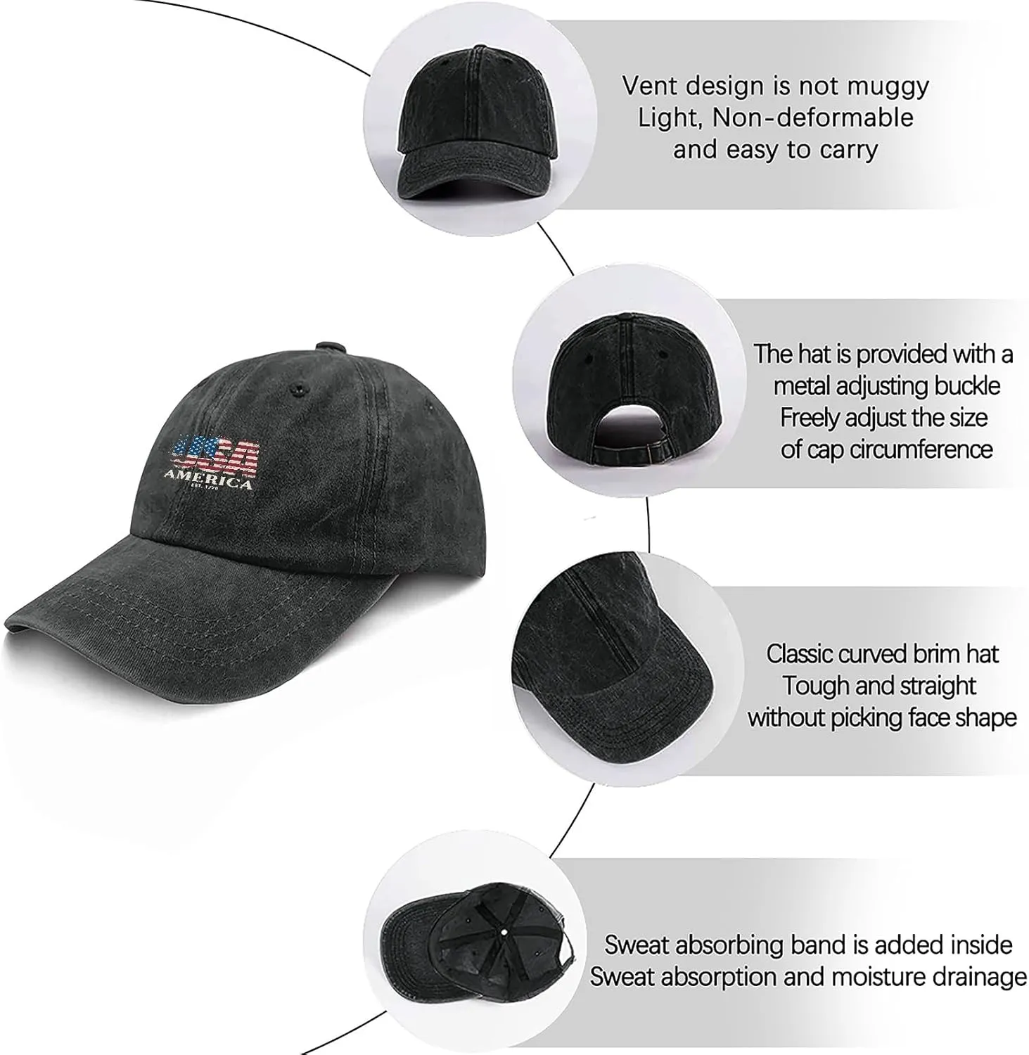 What The Duck Pun Funny Sarcastic Animal Humor Hat for Her Washed Distressed Baseball Caps