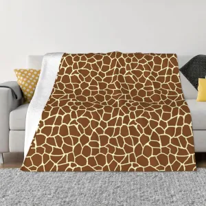 Wild Giraffe Pattern Animal Print 60"X50" Flannel Blanket - 100% Soft Polyester, Lightweight and Warm, Suitable for Families, Camping, Travel