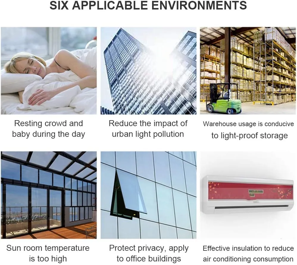 Window Privacy Film One Way Daytime Mirror Tint Treatments UV Heat Control Vinyl Stickers Sun Block Glass Paper Door Covering Reflective 23.6 Inch x 6.5 Feet Black Silver