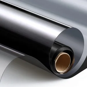 Window Tint for Home One Way Daytime Privacy Window Film Heat Control Sun Blocking Anti UV Non-Adhesive Static Cling Reflective Mirror Glass Film for Home Office, Black Silver, 23.6 Inch x 13.1 Feet